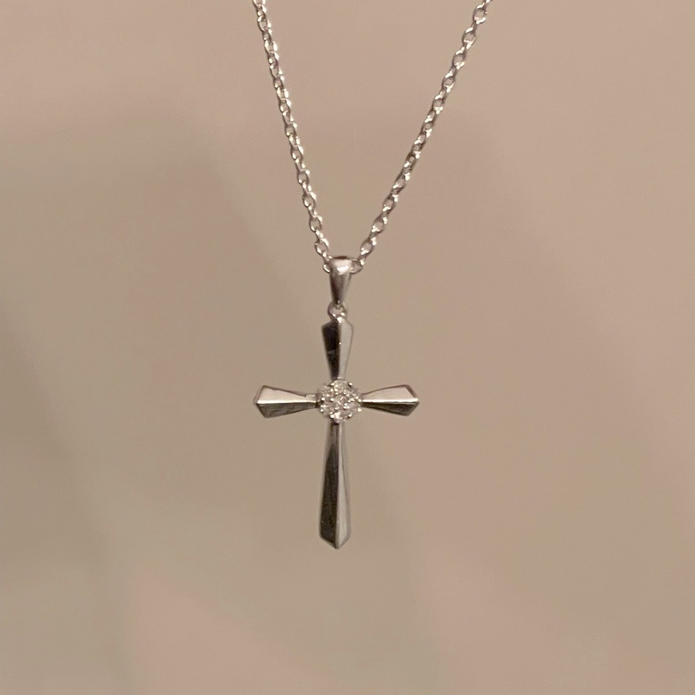 Diamond White Gold Cross